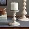 Whitewashed Wood Carved Pillar Candle Holder by Ashland®
